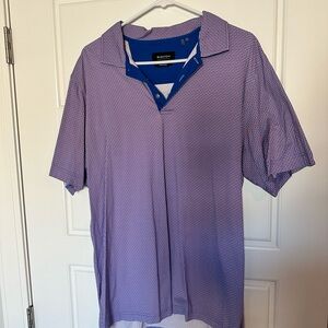 Bugatchi Men’s Polo Shirt – XL – Geometric Prin- EXCELLENT cond